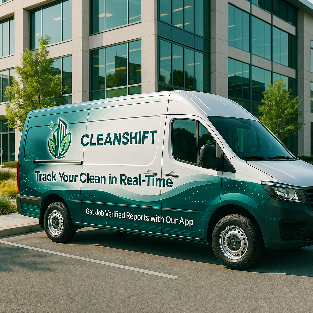CleanShift service van with real-time tracking technology